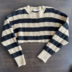 Altar'd State Black and Tan Striped Sweater